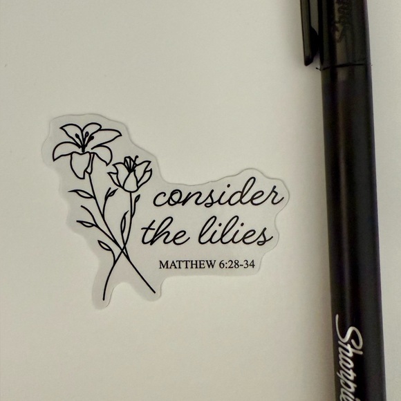 ⚪️Matthew 6:28-34 Bible Verse Biblical Vinyl Sticker Decal - Picture 2 of 2